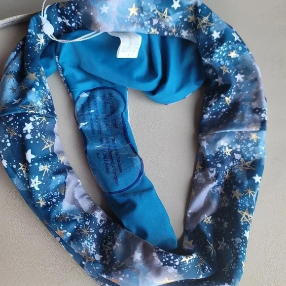 NWT B SWIM Nebula Blue Gold Set Triangle Top High-Waist Bikini Swim Bottom Sz L - Picture 3 of 16